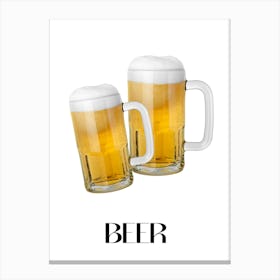 Beer Mugs Canvas Print