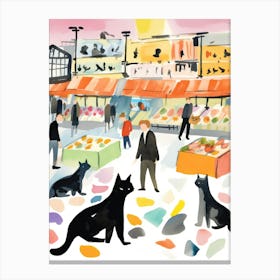 The Food Market In Berlin 2 Illustration Canvas Print