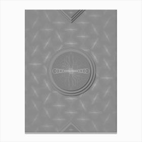 Geometric Glyph Sigil with Hex Array Pattern in Gray n.0149 Canvas Print
