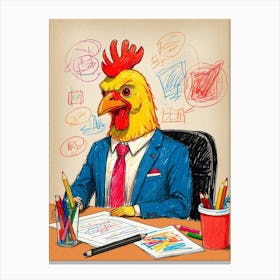 Rooster In Business Suit Canvas Print