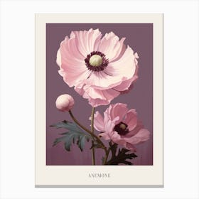 Floral Illustration Anemone 1 Poster Canvas Print