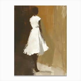 Woman In A White Dress 1 Canvas Print