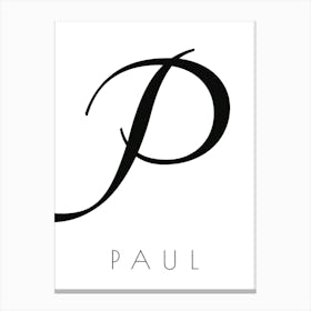 Paul Typography Name Initial Word Canvas Print