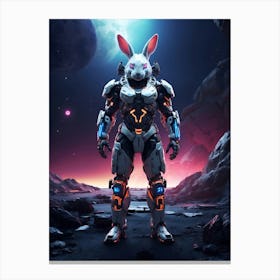 Rabbit In Cyborg Body #4 Canvas Print