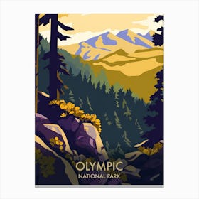 Olympic National Park Matisse Style Vintage Travel Poster 2 Canvas Print
