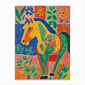 Horse In The Garden Style Henri Matisse Canvas Print