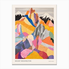 Mount Washington United States 3 Colourful Mountain Illustration Poster Canvas Print