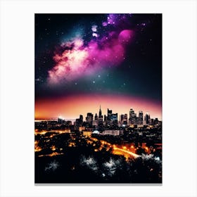 City Skyline At Night 1 Canvas Print