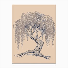 Willow Tree Minimalistic Drawing 2 Canvas Print