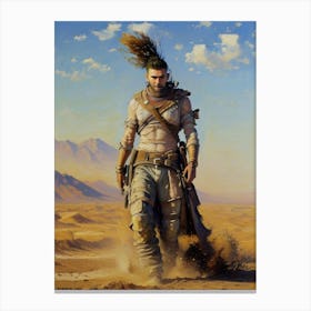 Soldier In The Desert Canvas Print