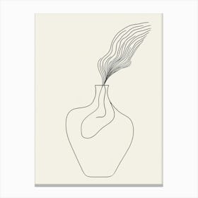 Single Line Drawing Of A Vase Canvas Print