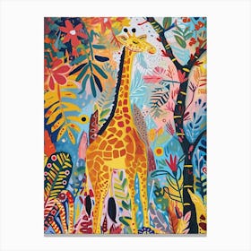 Giraffe In The Nature Illustration 2 Canvas Print