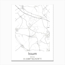 Issum,Germany Minimalist Map Canvas Print