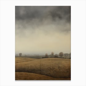 Autumn Farm Landscape Painting Canvas Print