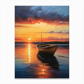 Boat At Sunset 1 Canvas Print