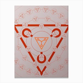 Geometric Abstract Glyph Circle Array in Tomato Red n.0066 Canvas Print