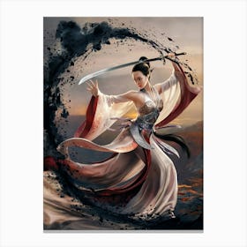 Asian Empress Sword Dance #5 Canvas Print