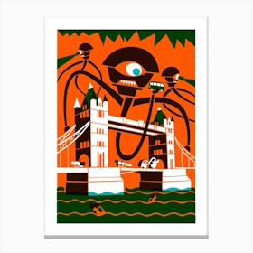 Orange Alien Invasion Canvas Print