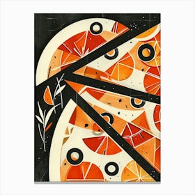 Art Deco Inspired Geometric Pizza 2 Canvas Print