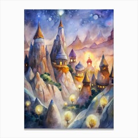 A Glowing Design Of The Fairy Chimneys In Cappadoc Canvas Print