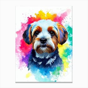 Dandie Dinmont Terrier Rainbow Oil Painting dog Canvas Print