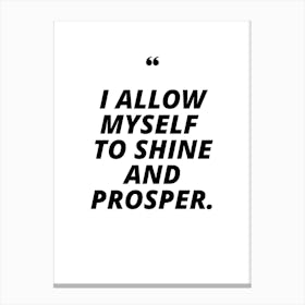 I Allow Myself To Shine And Prosper moon tarot card Canvas Print