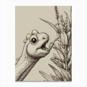 Dinosaur Eating Plants Canvas Print