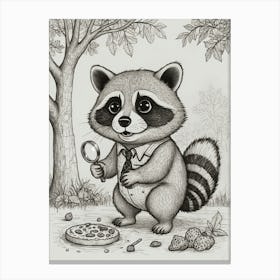 Raccoon With Pizza Canvas Print