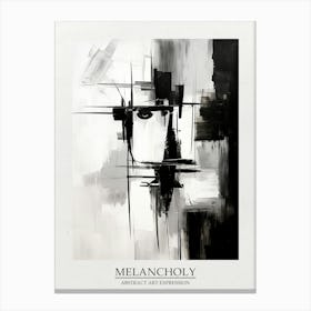 Melancholy Abstract Black And White 2 Poster Canvas Print