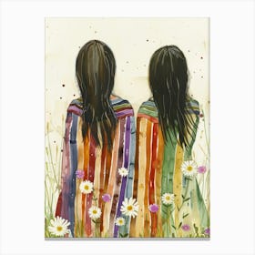 Two Women In A Field 1 Canvas Print