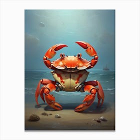 Happy Crab Art Print 1 Canvas Print