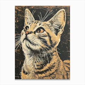 Exotic Shorthair Cat Relief Illustration 1 Canvas Print