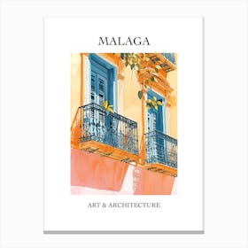 Malaga Travel And Architecture Poster 4 Canvas Print