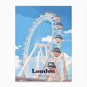 London England The London Eye Travel Art Canvas Print