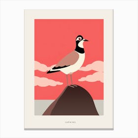 Minimalist Lapwing 1 Bird Poster Canvas Print