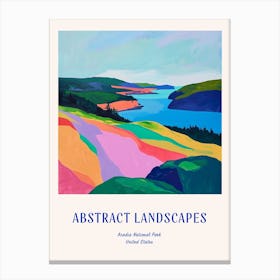 Colourful Abstract Acadia National Park Usa 1 Poster Blue Canvas Print