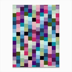 Retro Colorful Checkerboard | 02 Canvas Print