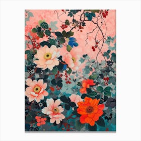 Hokusai  Great Japan Flowers Japanese 6 Canvas Print