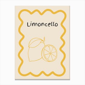 Limoncello Doodle Poster Yellow Canvas Print