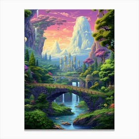 Fantasy Landscape Pixel Art 2 Canvas Print