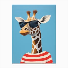 Little Giraffe 3 Wearing Sunglasses Canvas Print