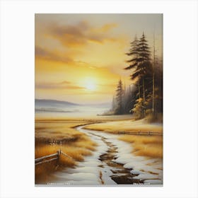 238.Golden sunset, USA. Art Print Canvas Print