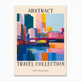 Abstract Travel Collection Poster Boston Massachusetts 1 Canvas Print