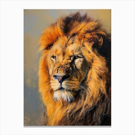 Barbary Lion Portrait Close Up 3 Canvas Print