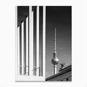 BERLIN MONOCHROME Television Tower And Museum Island Canvas Print