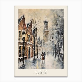 Vintage Winter Painting Poster Cambridge United Kingdom 1 Canvas Print
