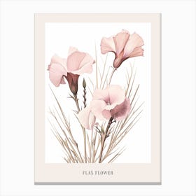 Floral Illustration Flax Flower 1 Poster Canvas Print
