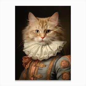 Ginger Cat With Ruffled Collar 1 Canvas Print