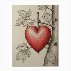 Heart On A Tree 2 Canvas Print