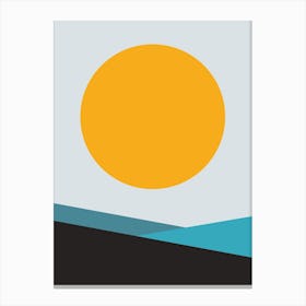 Mita Teal Big Sun Canvas Print